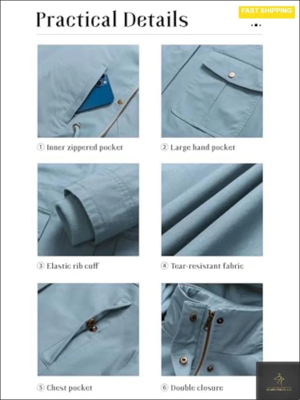 Women's Cotton Anorak Jacket Lightweight Military Utility Coat Removable Hood